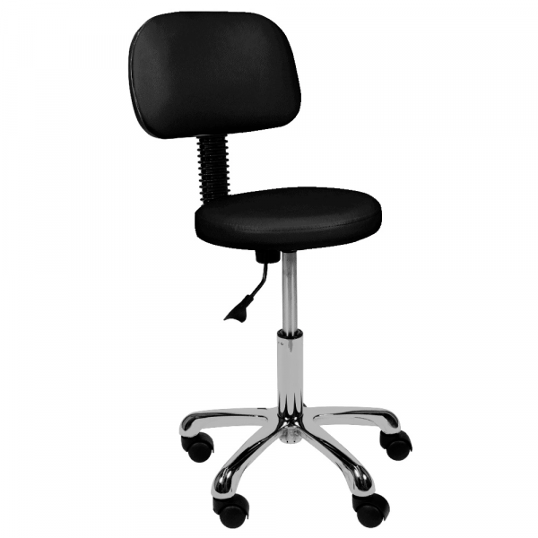 Стул мастера тату салона АСТЕК низкий со спинкой хром
